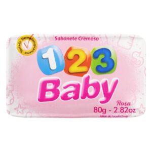 SABONETE 123 BABY CREMOSO ROSA 80G