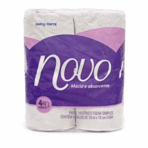 PAPEL HIGIENICO NOVO FOLHA SIMPLES 4 ROLOS